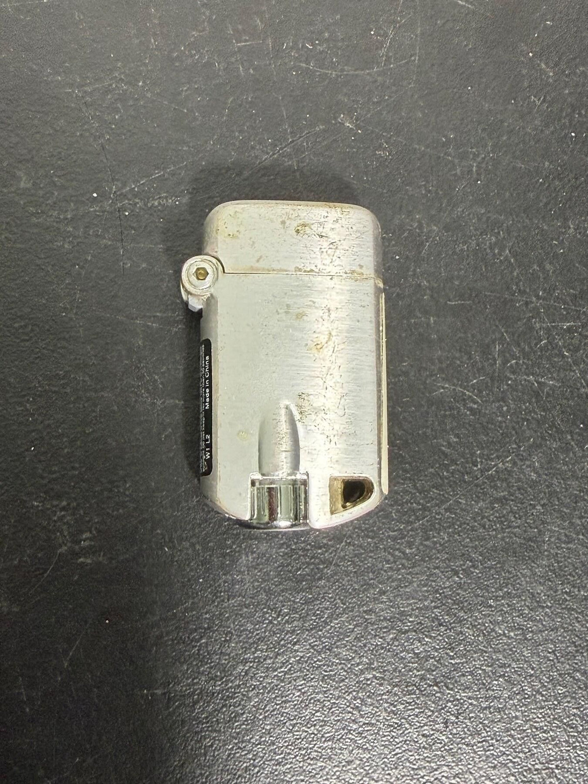 Silver Tone Metal Butane Lighter - Made in China - Wormhole Thrift