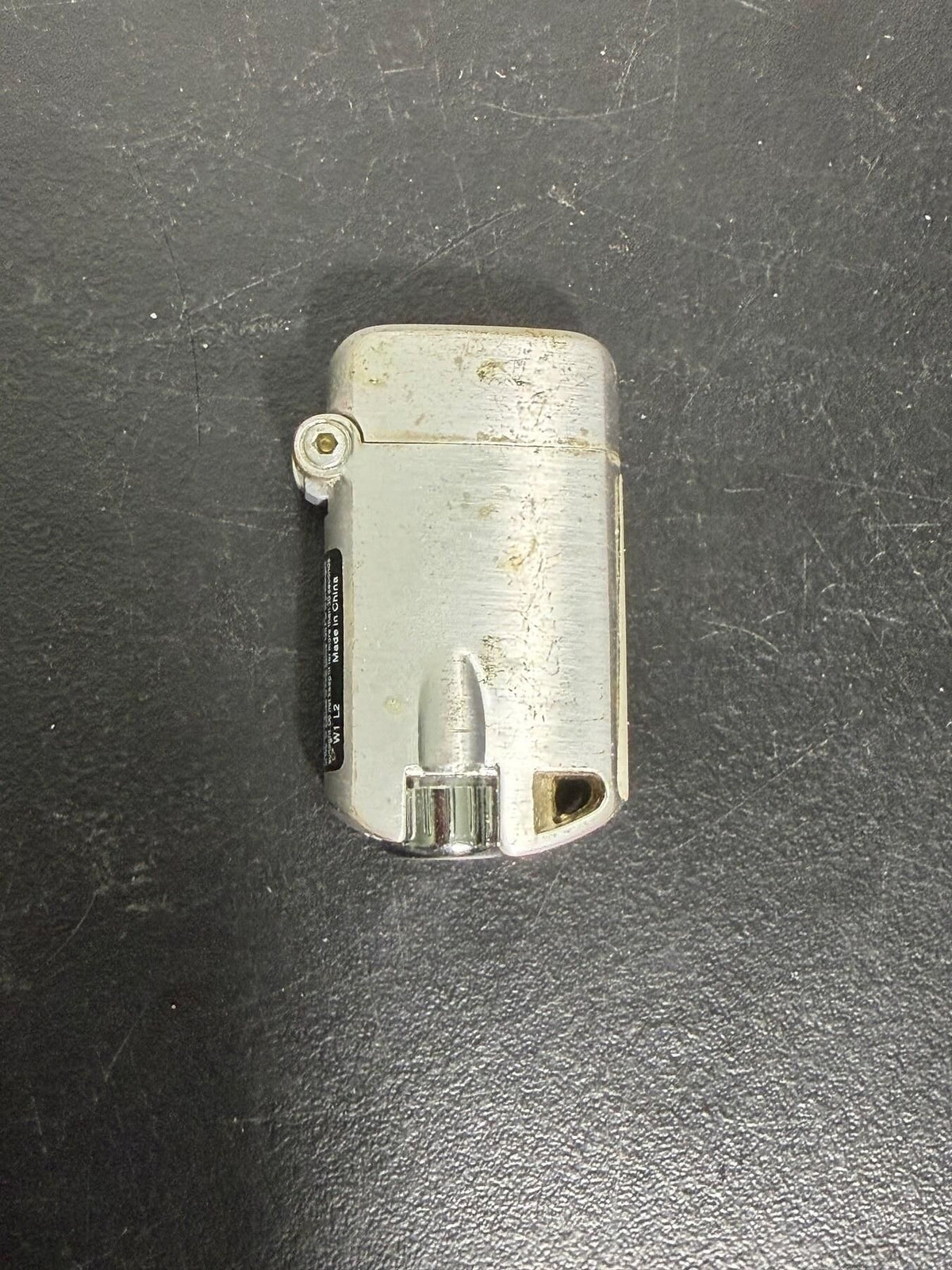 Silver Tone Metal Butane Lighter - Made in China - Wormhole Thrift