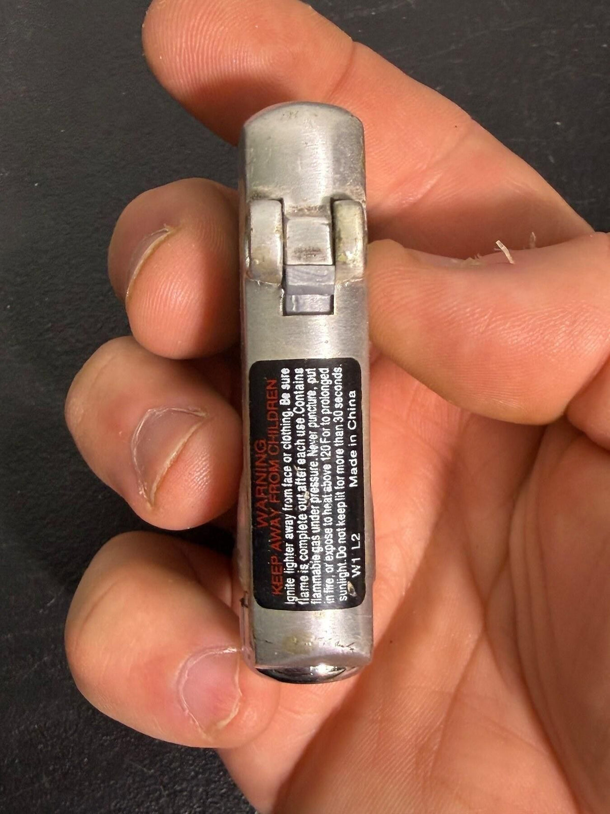 Silver Tone Metal Butane Lighter - Made in China - Wormhole Thrift
