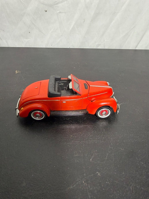 Vintage Golden Wheel 1940 Ford Convertible Diecast Model Car Red - Wormhole Thrift