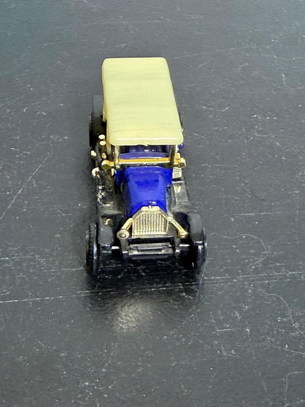 Retro Style Blue & Gold Classic Car Plastic Toy No. 301 Made in China - Wormhole Thrift