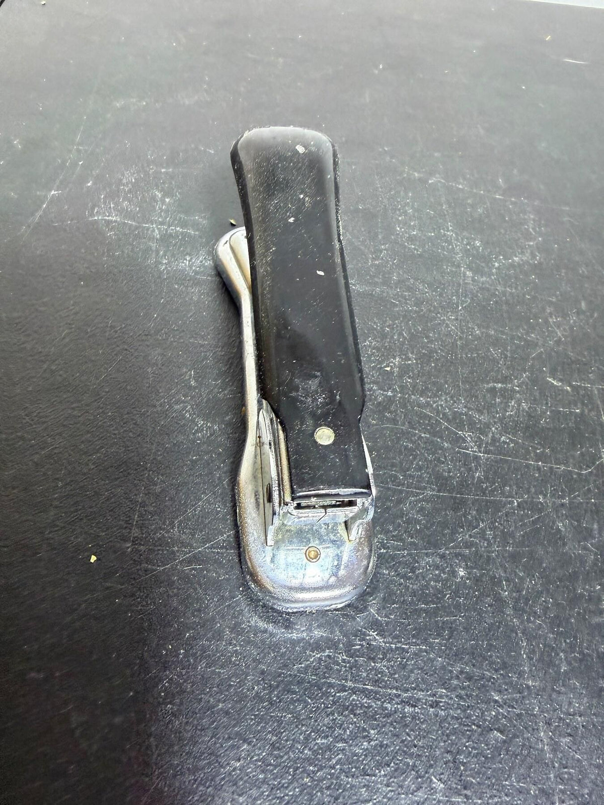 Vintage Ace Cadet Liftop Model 302 Stapler - Chrome & Black Office Tool - Wormhole Thrift