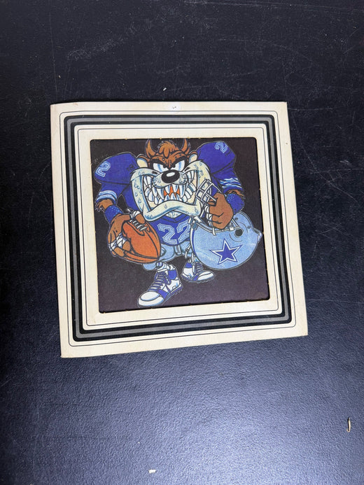 Dallas Cowboys Tasmanian Devil Framed Glass Tile Wall Art - Wormhole Thrift