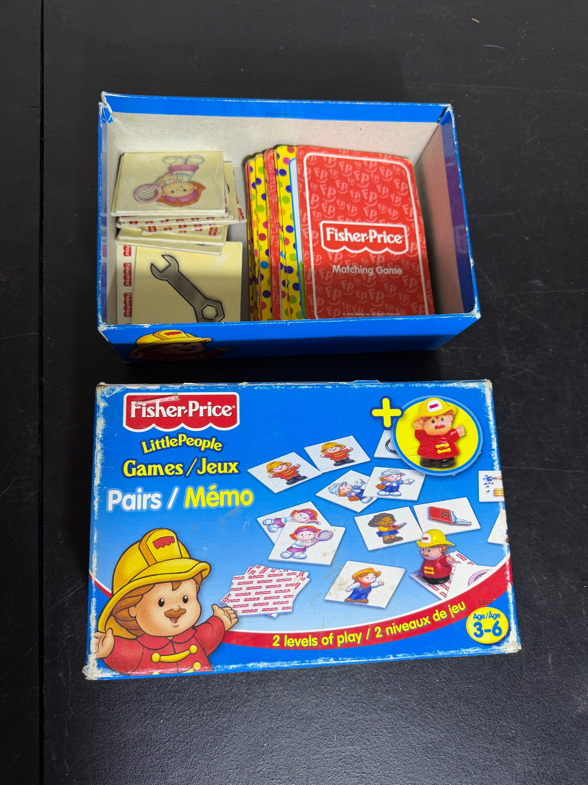 Fisher-Price Little People Pairs Memo Matching Game Box Cards - Wormhole Thrift