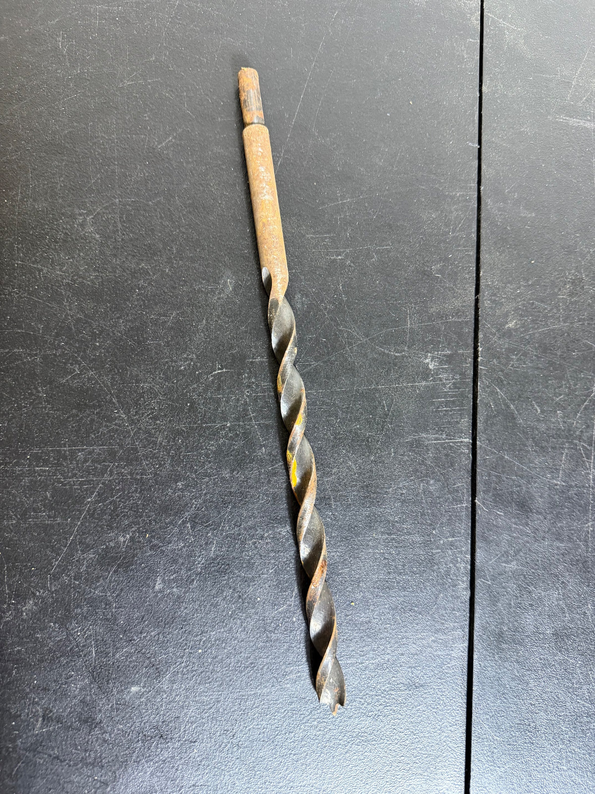 Vintage Rusted Steel Twist Drill Bit - Approx 12 Inch - Wormhole Thrift