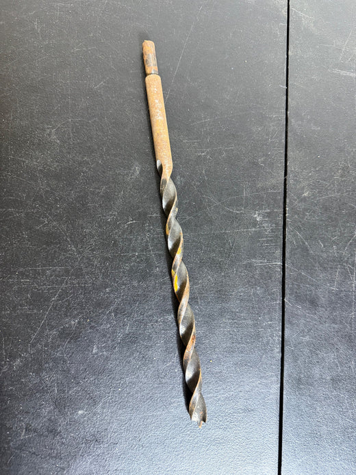 Vintage Rusted Steel Twist Drill Bit - Approx 12 Inch - Wormhole Thrift