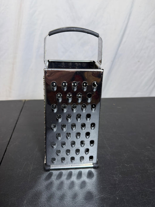 Stainless Steel Four-Sided Box Grater with Rubber Handle & Base - Wormhole Thrift