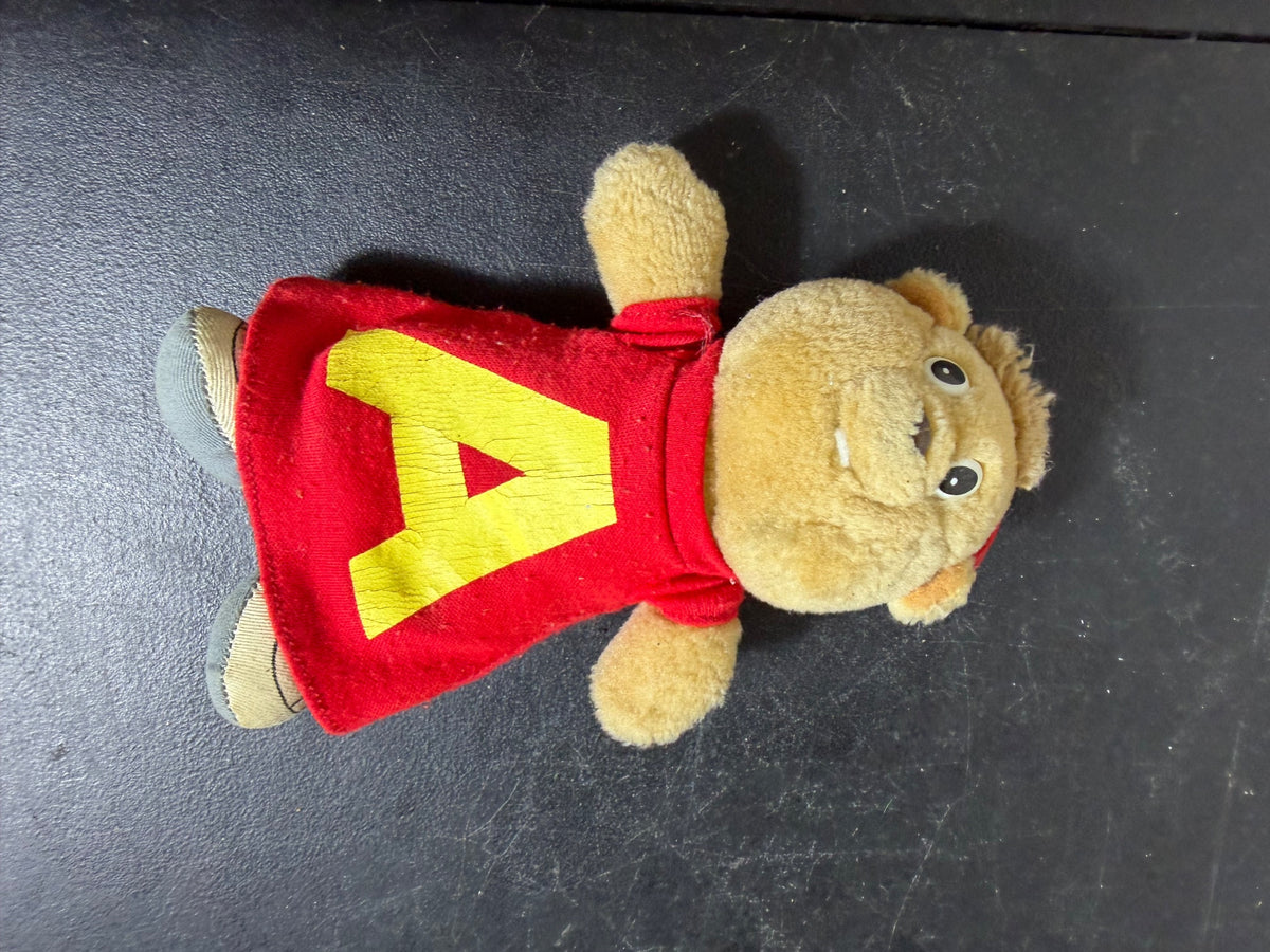 Vintage 1987 Alvin and the Chipmunks Plush Toy Red A Shirt - Wormhole Thrift