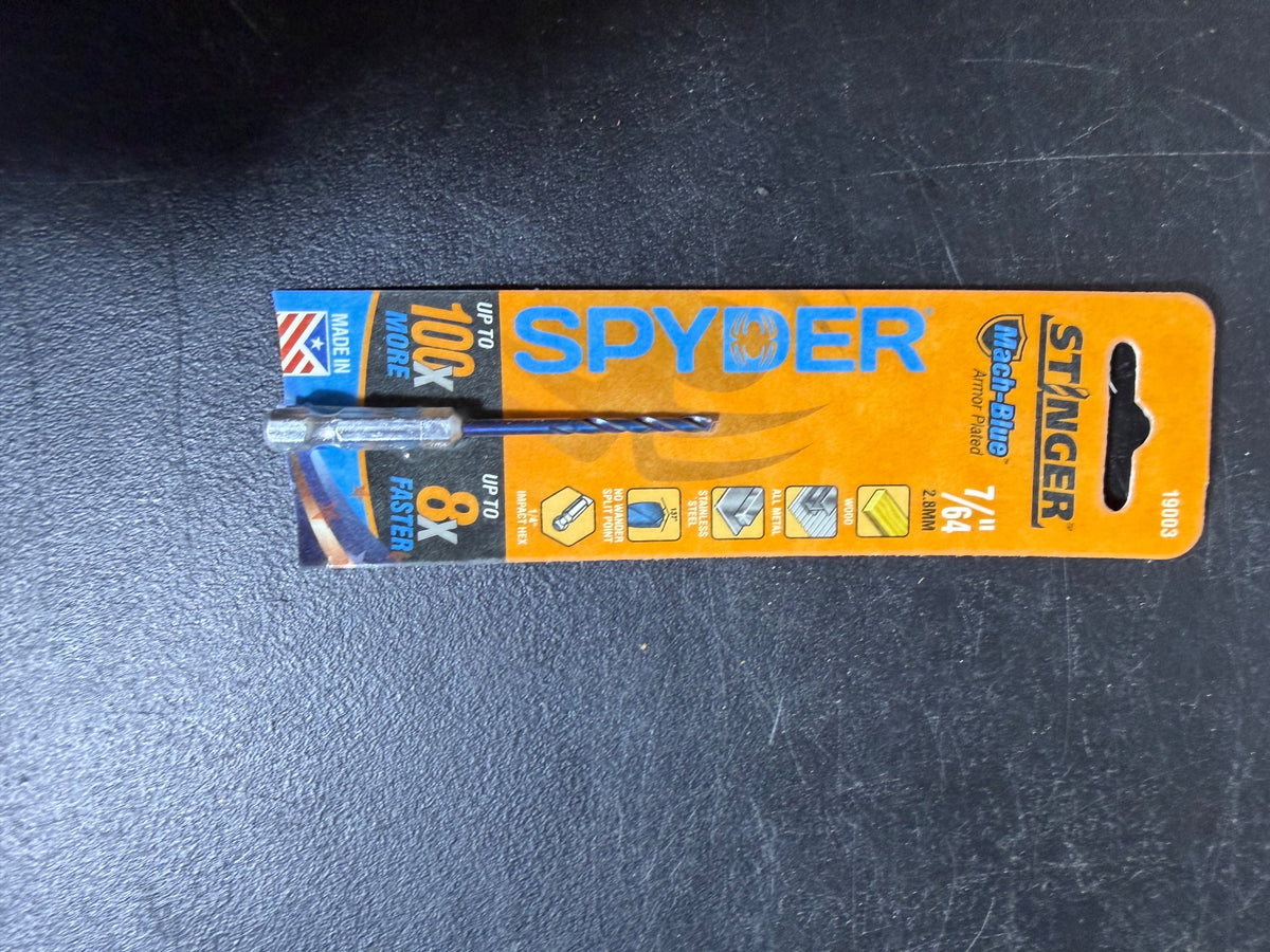 SPYDER STINGER Mach-Blue 7/64" Hex Shank Drill Bit New in Package - Wormhole Thrift