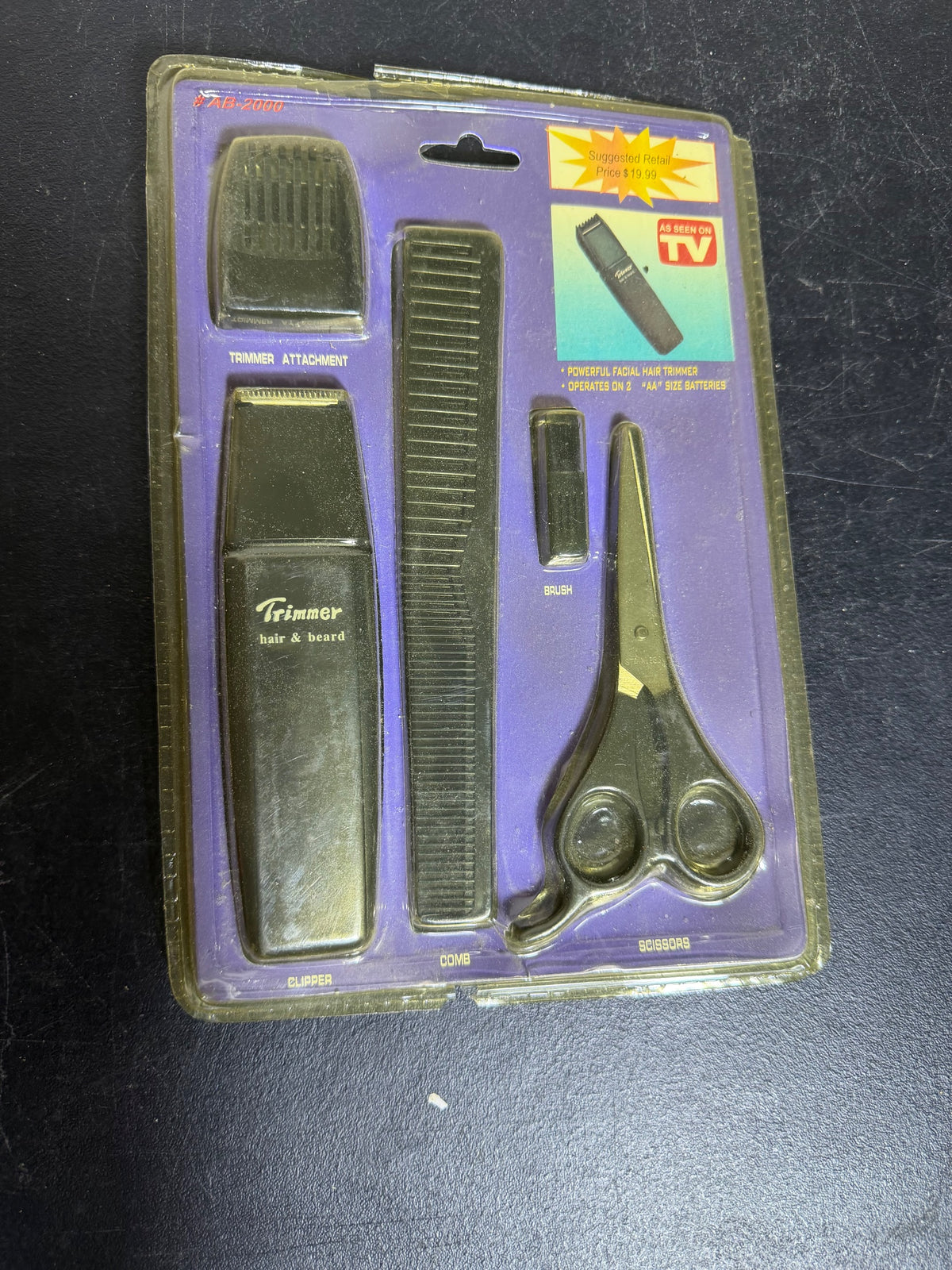 Vintage Smithy AS SEEN ON TV Facial Hair Trimmer Kit w/ Comb Scissors Brush - Wormhole Thrift