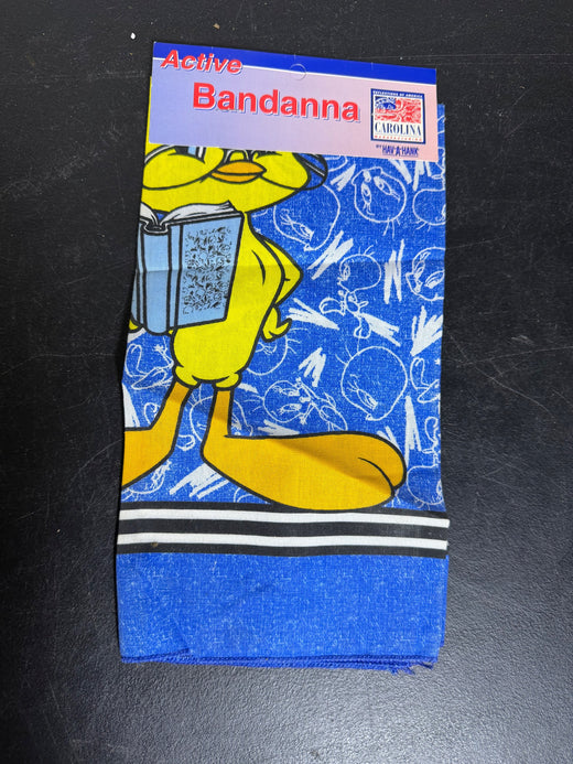 Vintage Carolina Hav-A-Hank Tweety Bird Schoolbook Active Bandanna New - Wormhole Thrift