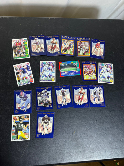 Vintage 1992 Fleer All-Pro NFL Football Trading Card Lot (16 Cards) - Wormhole Thrift