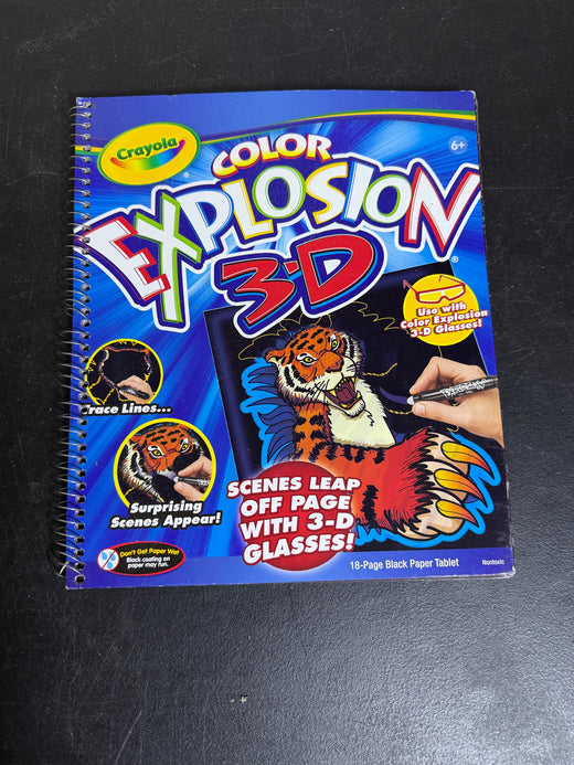 Crayola Color Explosion 3-D 18-Page Black Paper Tablet Activity Book - Wormhole Thrift