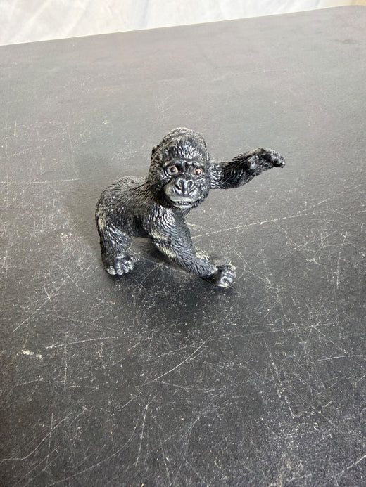 Black Gorilla Primate Animal Figurine Toy - Approx 3.25 Inches Long - Wormhole Thrift