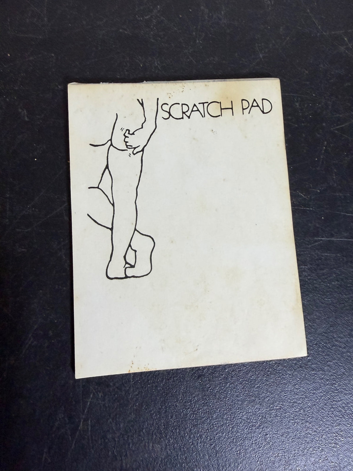 Vintage SCRATCH PAD with Line Art Illustration - 4.75 x 5.125 Inches - Wormhole Thrift