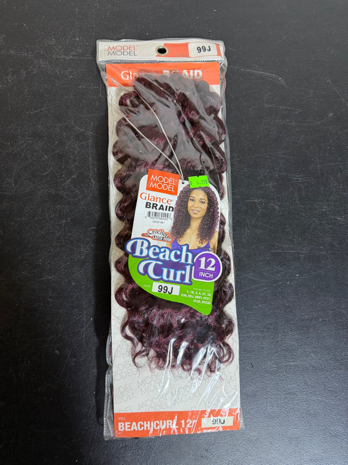 MODEL MODEL Glance Braid Beach Curl 12" Crochet Hair Extensions - Color 99J - Wormhole Thrift