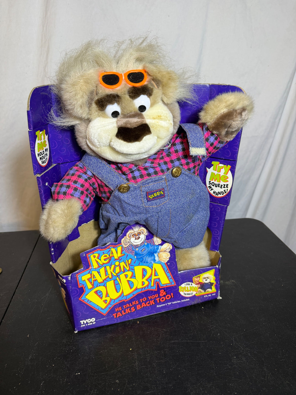 Vintage Tyco Real Talkin' Bubba Plush Bear Toy w/ Box - Untested - Wormhole Thrift