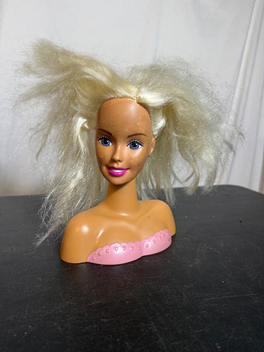 Vintage 1999 Mattel Barbie Blonde Hair Styling Head Bust Toy - Wormhole Thrift