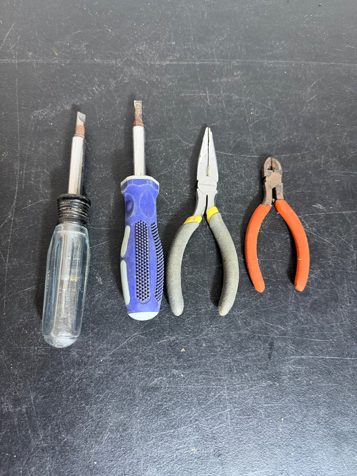 Lot of 4 Hand Tools: Husky Screwdriver, WorkForce Pliers, Cutters - Wormhole Thrift