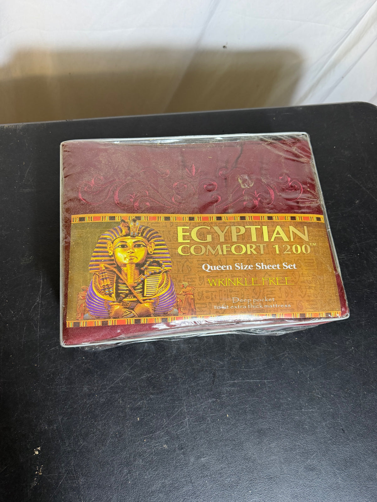 Egyptian Comfort 1200 Queen Sheet Set Wrinkle Free Deep Pocket Red - Wormhole Thrift