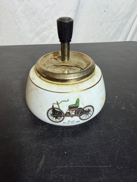 Vintage Royal KPM Bavaria Porcelain Spinner Ashtray Early Cars - Wormhole Thrift