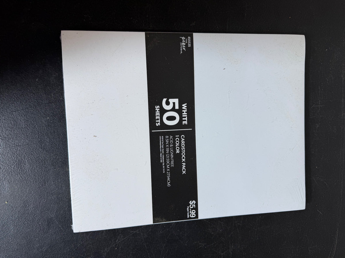 The Paper Studio White Cardstock Pack 50 Sheets 8.5" x 11" Craft Paper - Wormhole Thrift