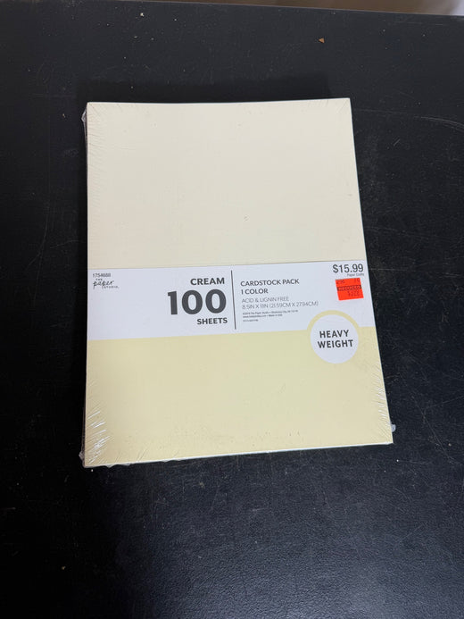 The Paper Studio Cream Cardstock Paper Pack 100 Sheets 8.5x11" - Wormhole Thrift