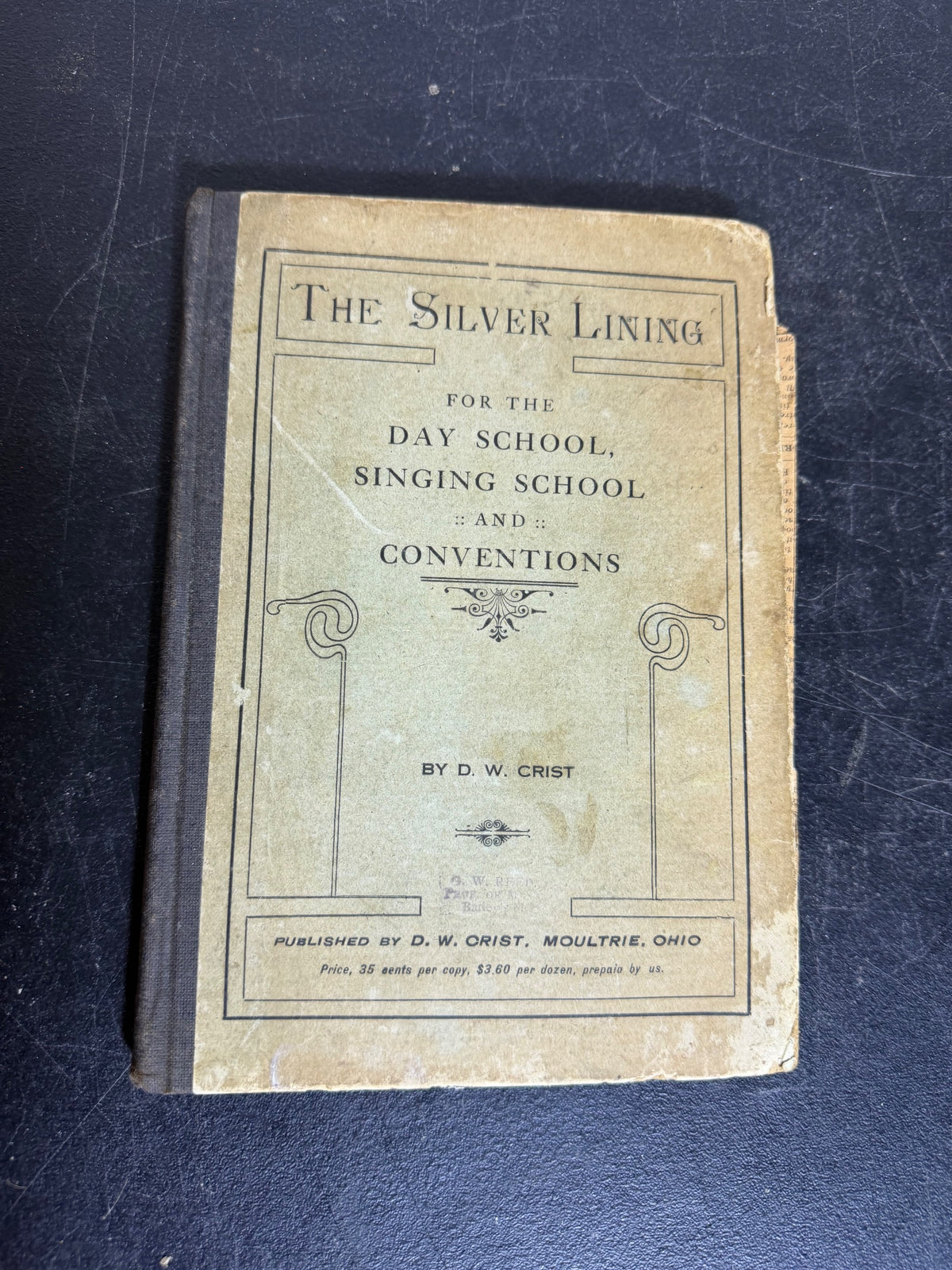 Antique 1891 The Silver Lining D.W. Crist Singing School Songbook Hymnal - Wormhole Thrift
