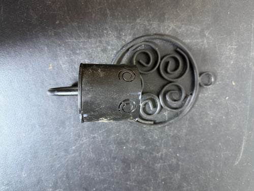 Black Metal Spiral Wall Sconce Candle Holder - Approx 9.25" H - Wormhole Thrift