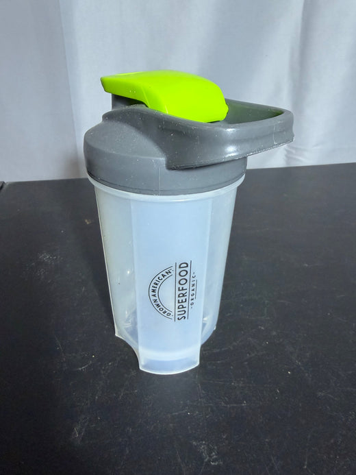 Grown American Superfood Organic Shaker Bottle with Whisk Ball - 16oz/500ml - Wormhole Thrift