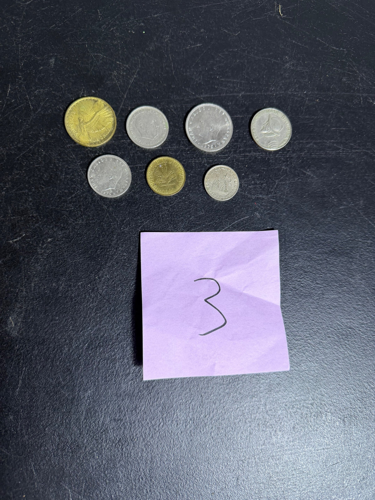 Vintage World Coins Lot - Spain, Chile, Germany, Panama, Portugal (7 Pcs) - Wormhole Thrift