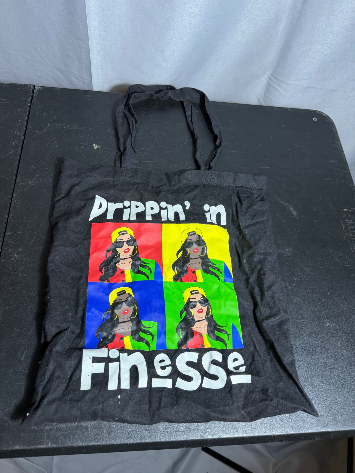 Q-TEES of California "Drippin' in Finesse" Pop Art Tote Bag - Wormhole Thrift
