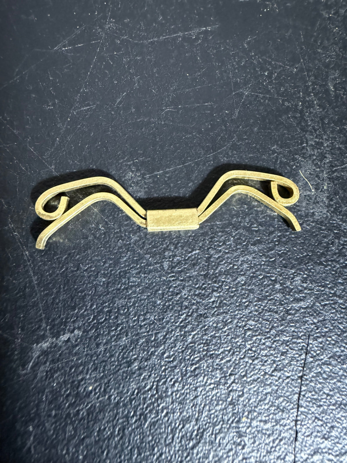 Gold Tone Curved Bar Tie Clip - Approx 2.125" Long - Wormhole Thrift